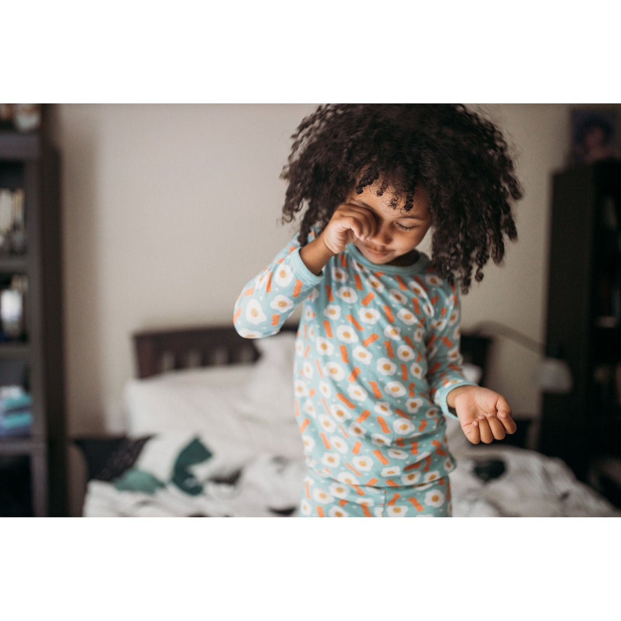 Long Sleeve Pajama Set - Bacon & Eggs Blue - HoneyBug
