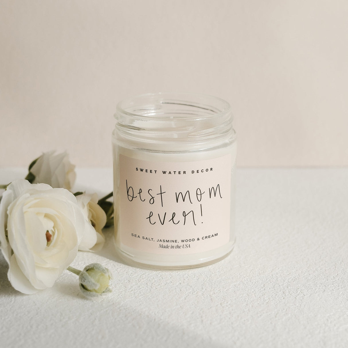 Best Mom Ever! Soy Candle - Clear Jar - 9 oz (Spa Day) - HoneyBug