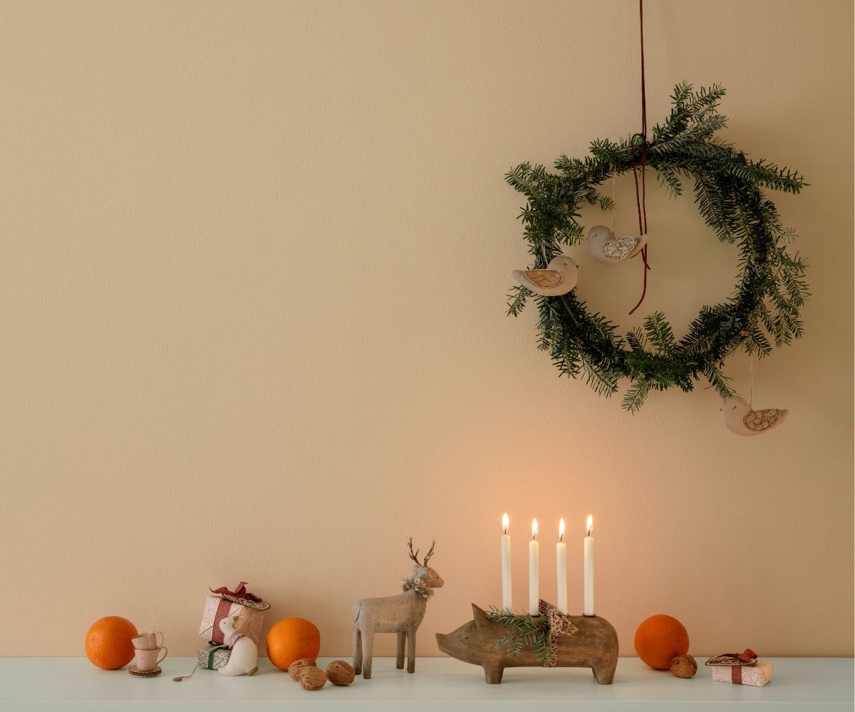 Fabric Ornament, Bird - Winter Heart - Sand - HoneyBug