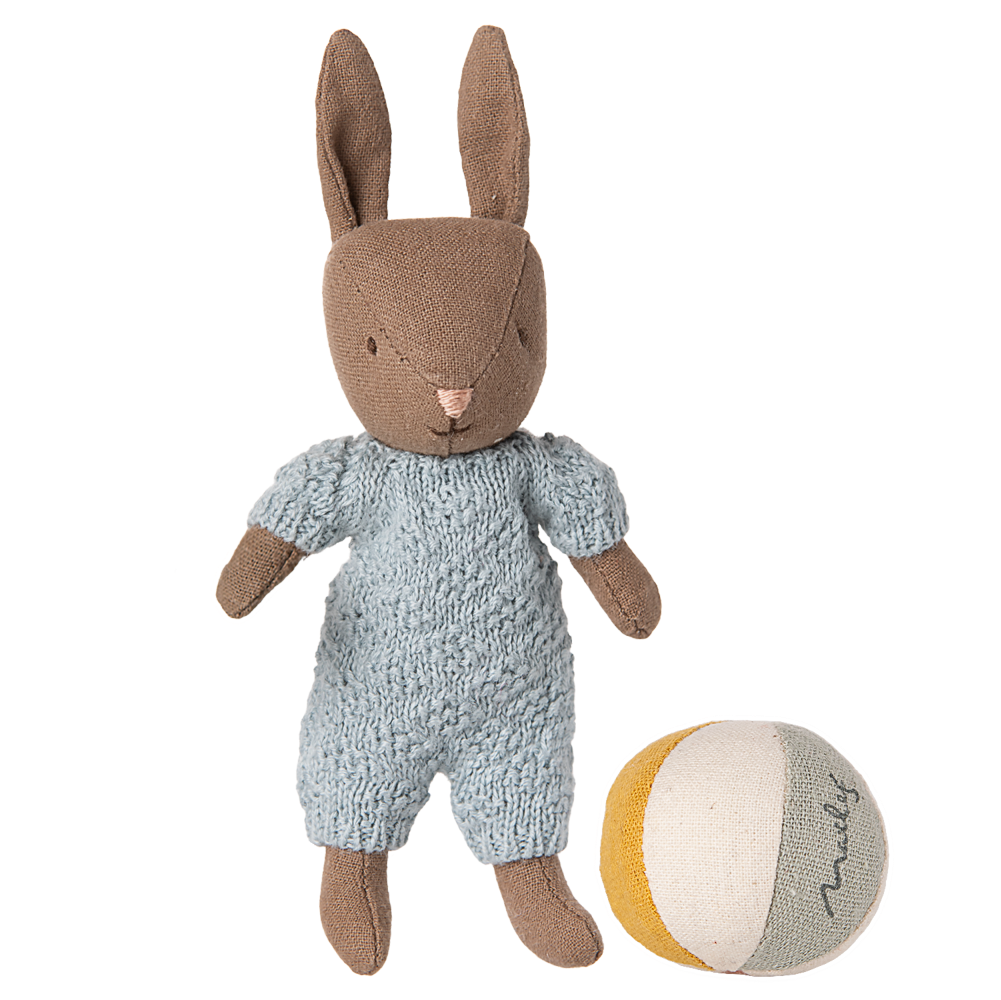 Rabbit Set, Micro - Brown - Blue - HoneyBug