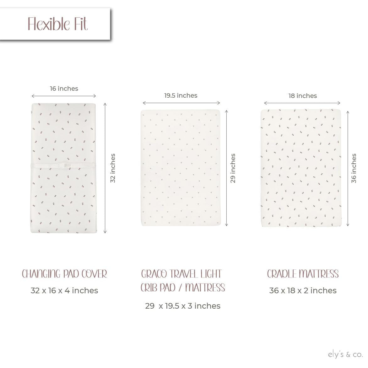 Waterproof Changing Pad Cover | Cradle Sheet Set - Lavender Berry - HoneyBug