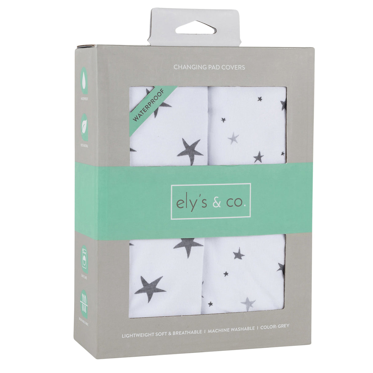 Waterproof Changing Pad Cover | Cradle Sheet Set - Grey Stars - HoneyBug