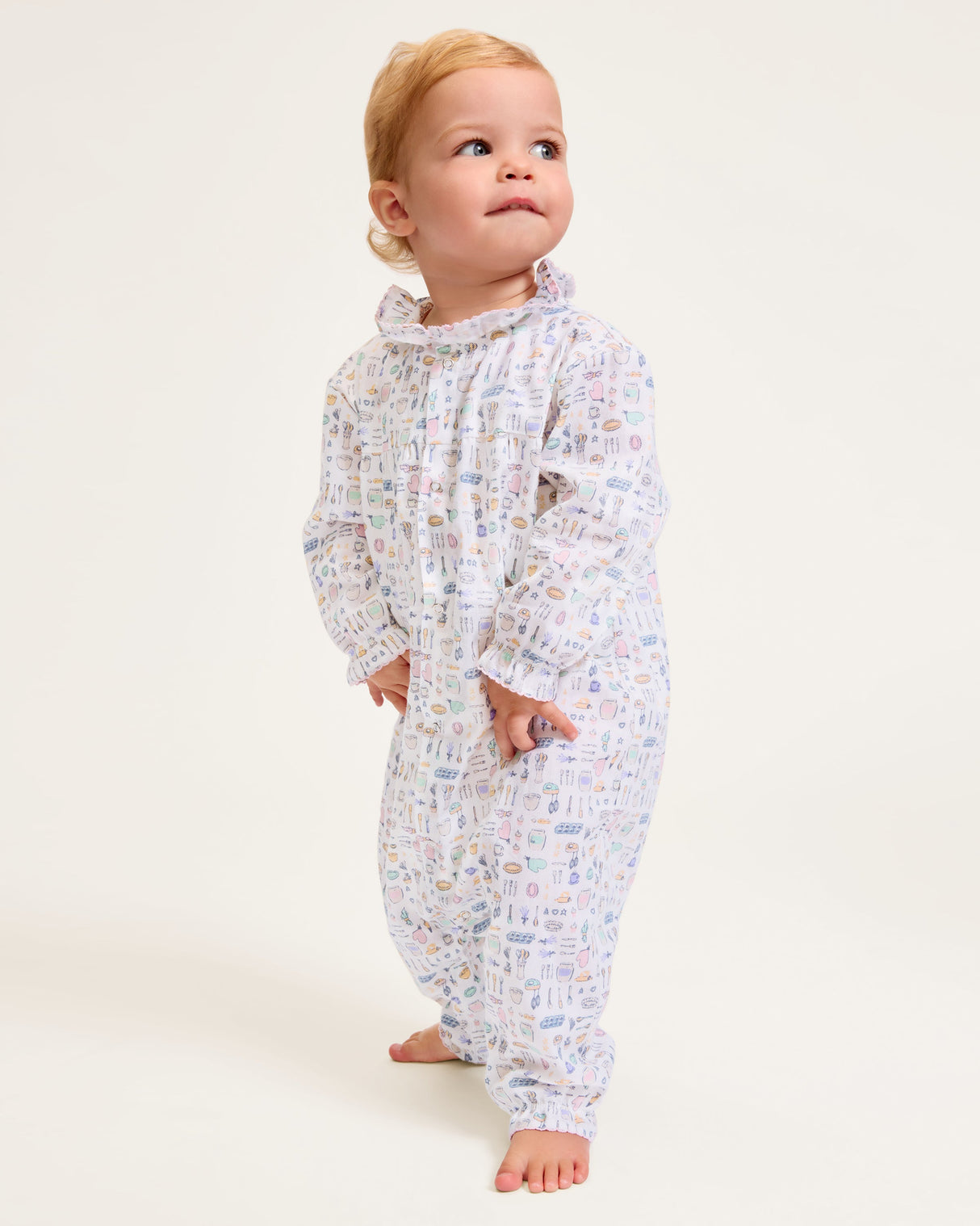 Baby's Twill Madeline Romper in Baking Spirits Bright - HoneyBug