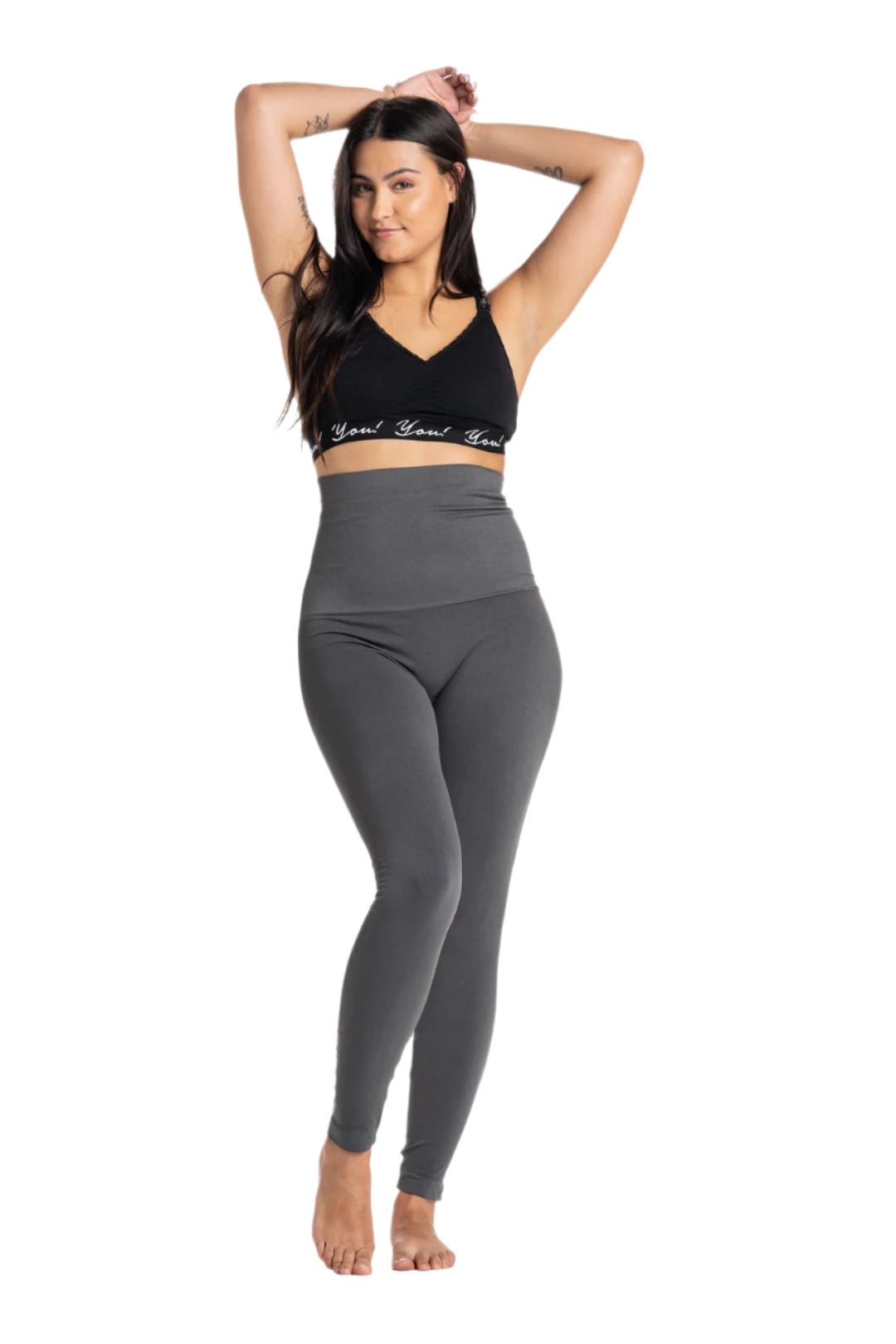 Snapback™ Postpartum Leggings - Charcoal Gray - HoneyBug