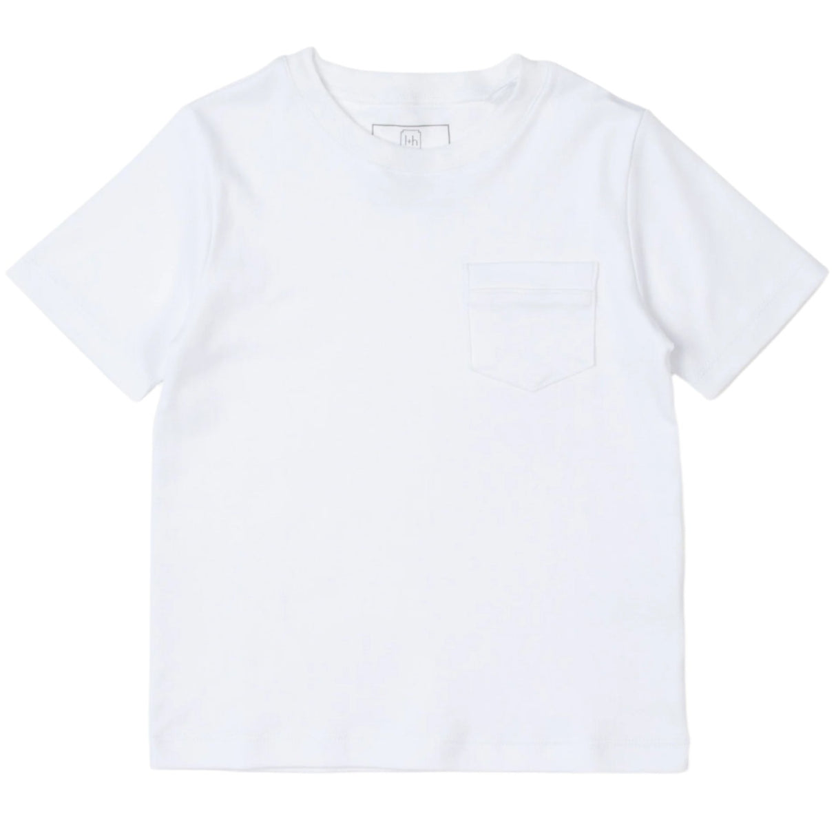 Charles Boys' Pima Cotton Pocket T-shirt - White - HoneyBug