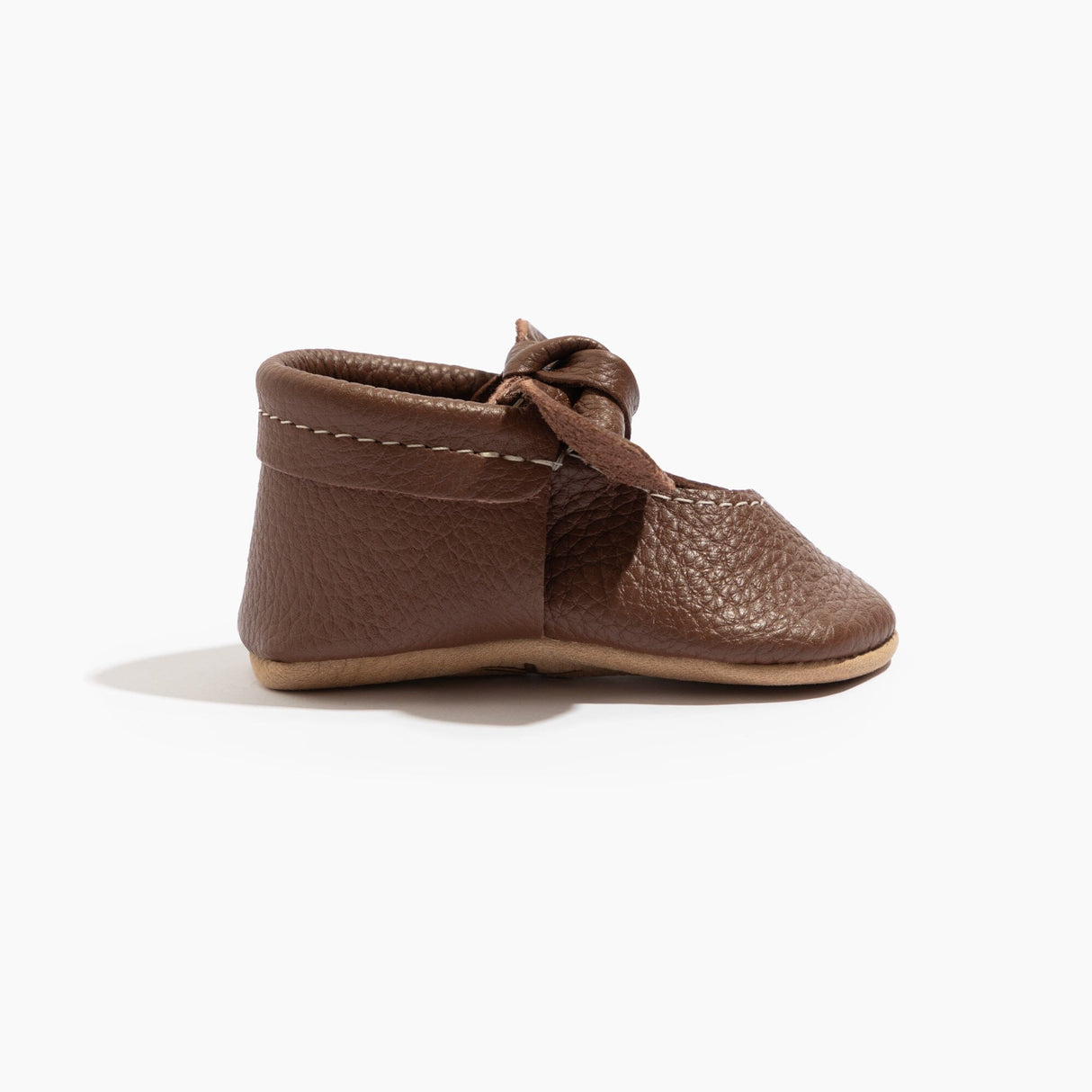 Chestnut Knotted Bow Baby Shoe - HoneyBug