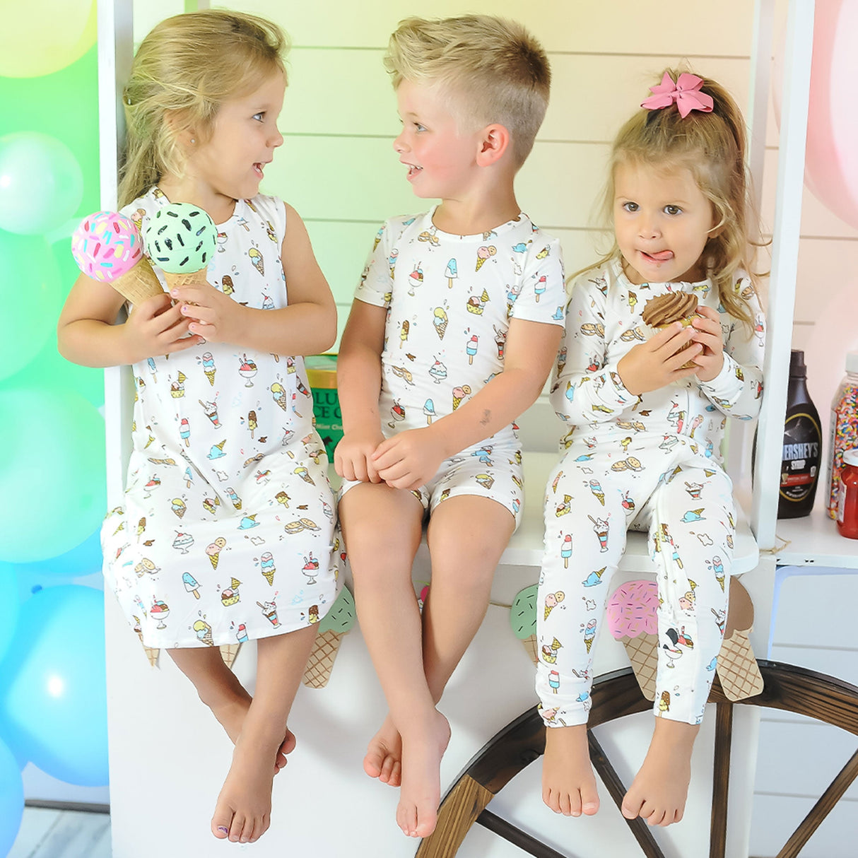 Ice Cream Bamboo Convertible Footie - HoneyBug