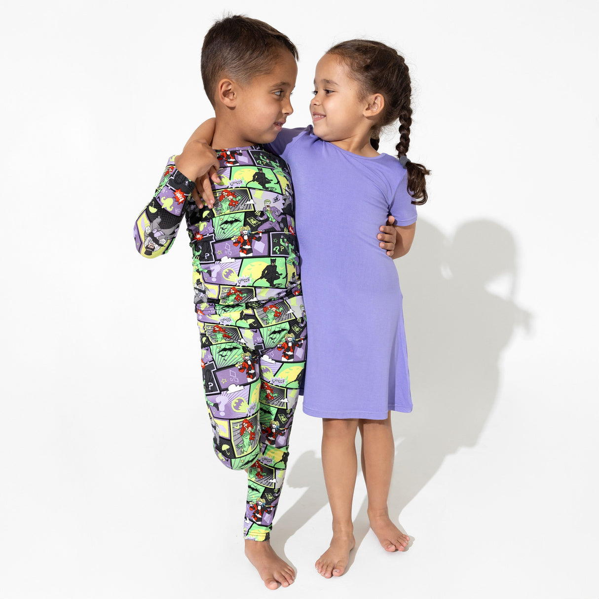 Poppin Purple Bamboo Girls' Short Sleeve Dress - HoneyBug