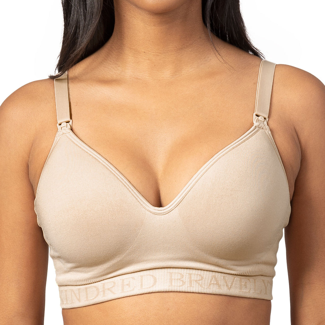 Signature Sublime® Contour Hands-Free Pumping & Nursing Bra | Beige - HoneyBug