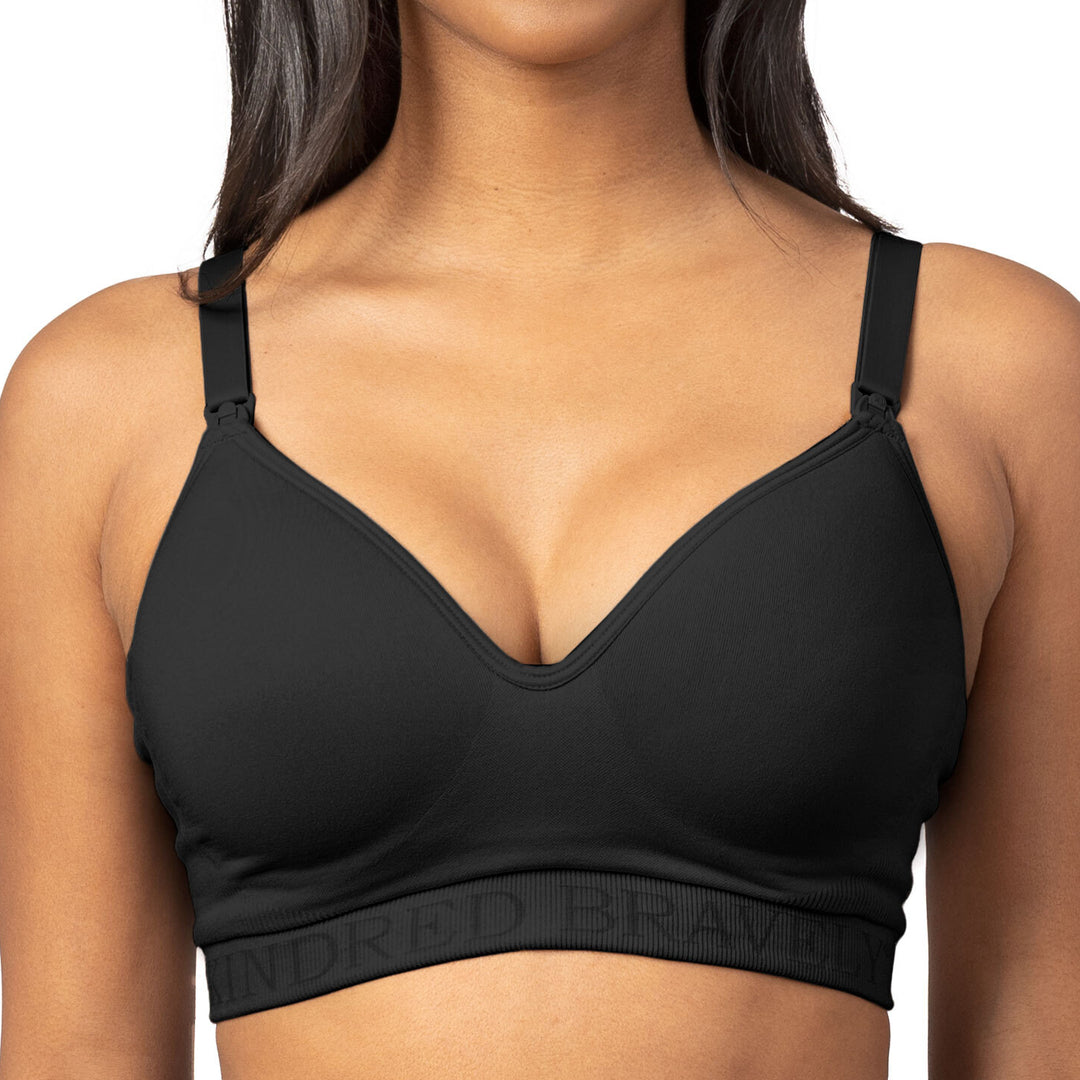 Signature Sublime® Contour Hands-Free Pumping & Nursing Bra | Black - HoneyBug