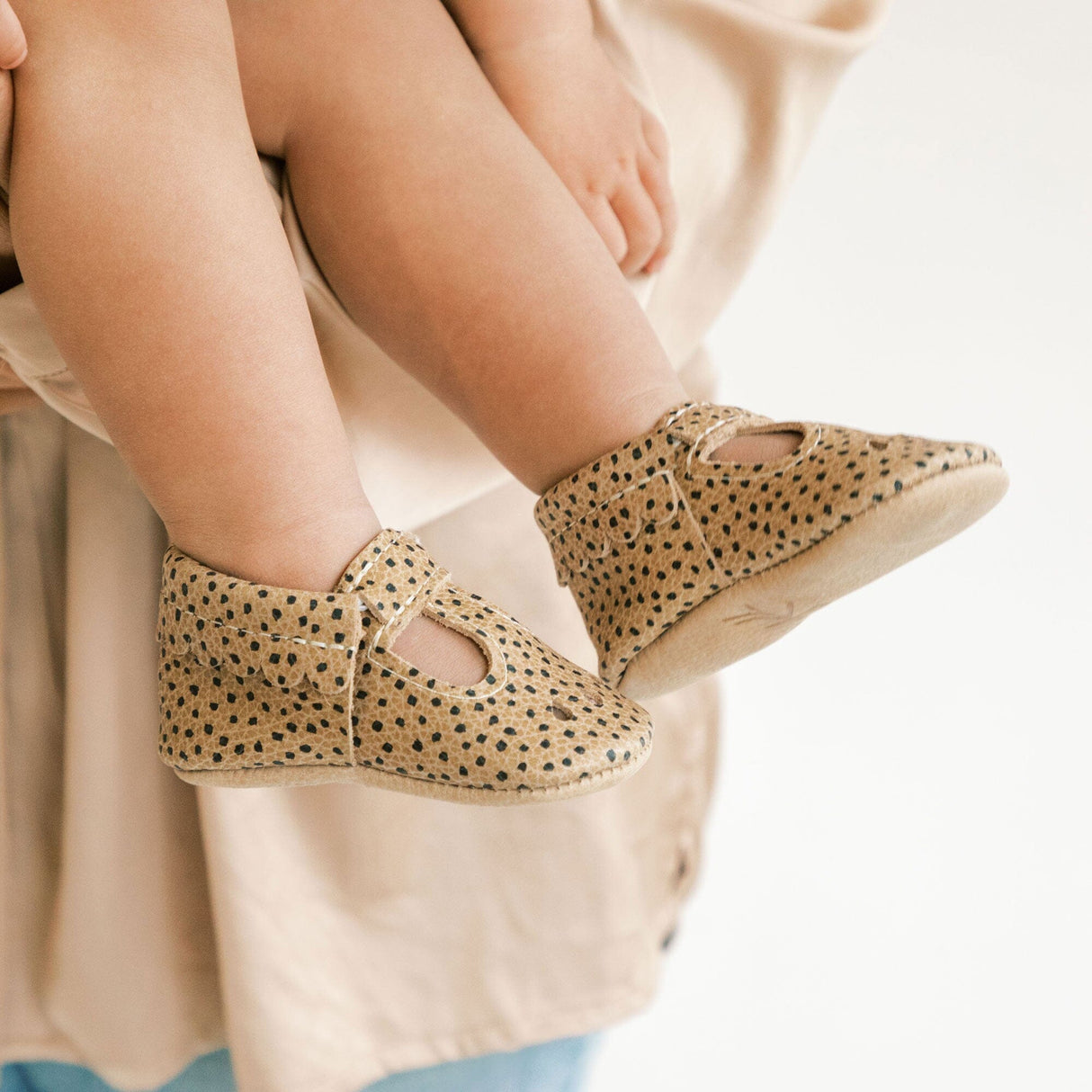 Almond Speckles Mary Jane Baby Shoe - HoneyBug