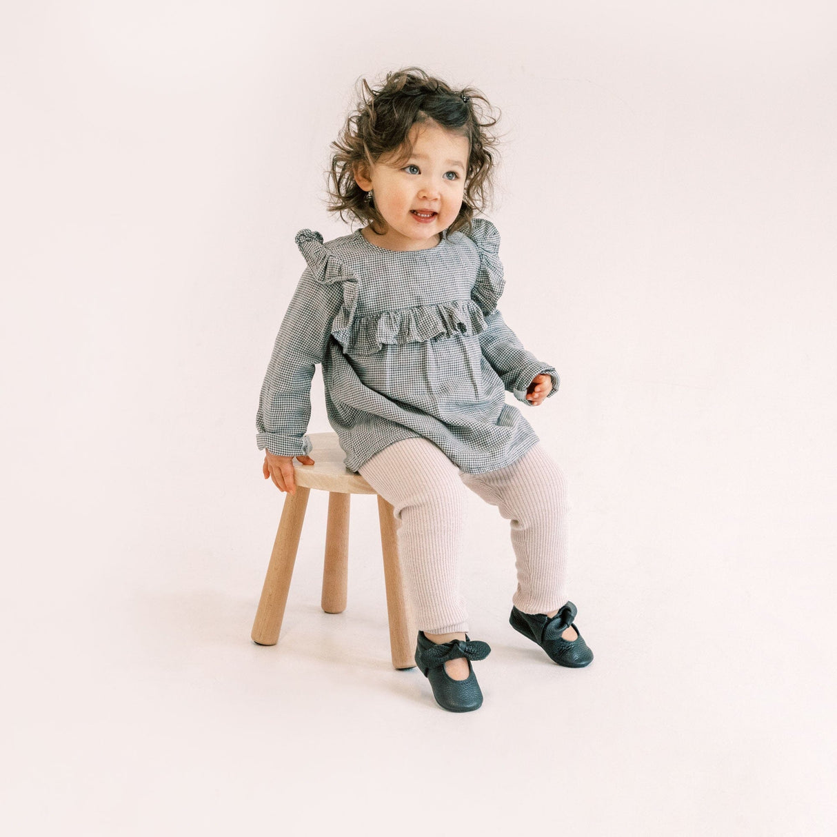Ebony Knotted Bow Baby Shoe - HoneyBug
