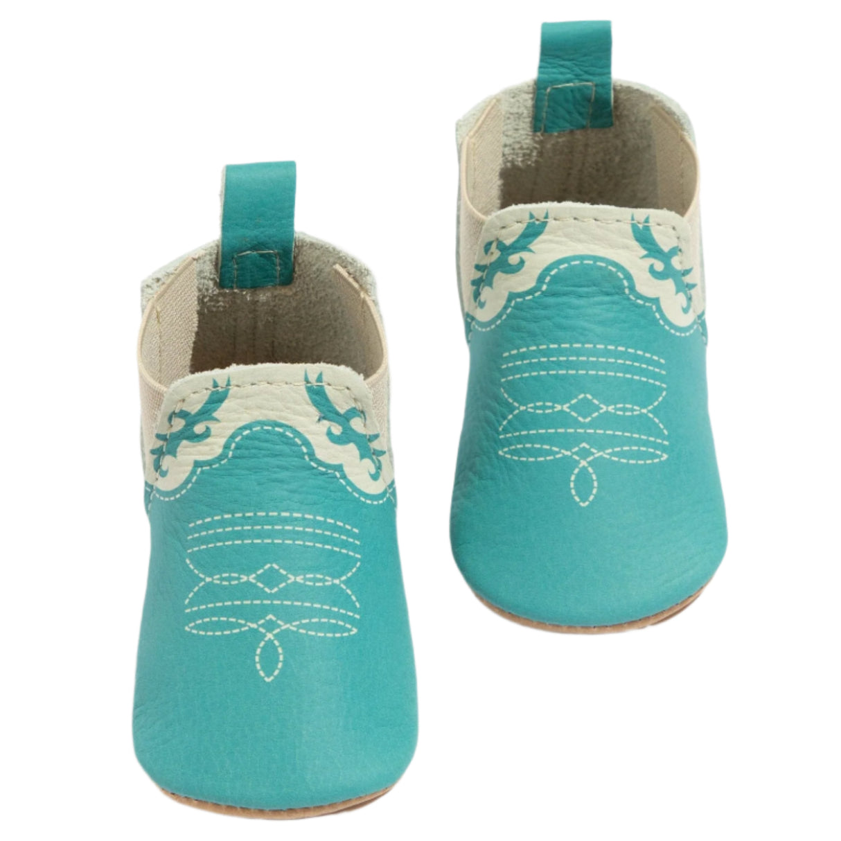 Turquoise Cowboy Chelsea Boot Baby Shoe - HoneyBug