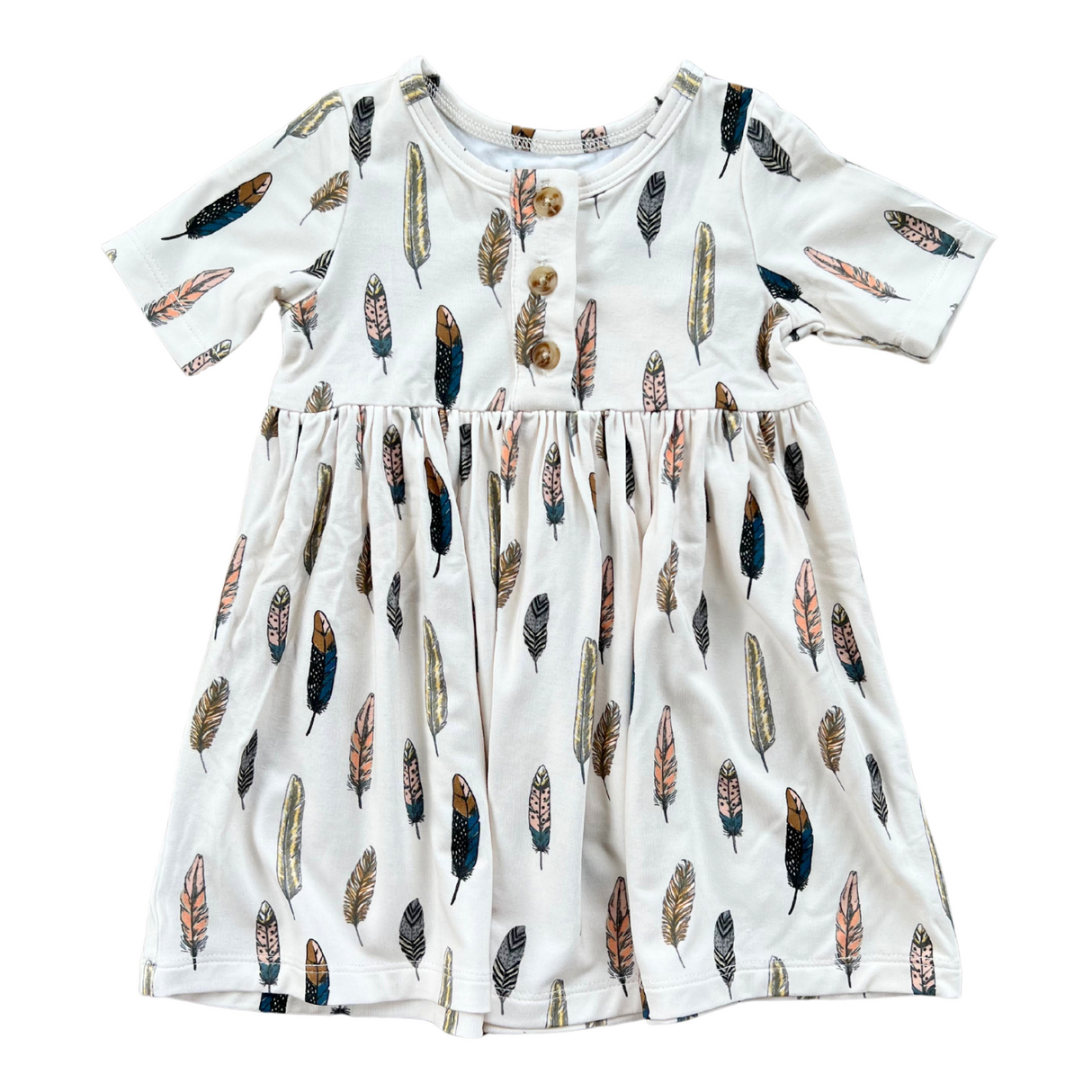 Short Sleeve Henley Dress - HoneyBug