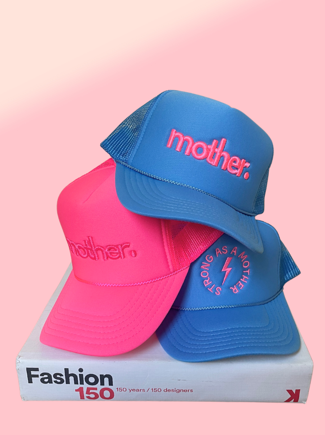 Strong as a mother™ Embroidered Trucker Hat - Sky Blue - HoneyBug