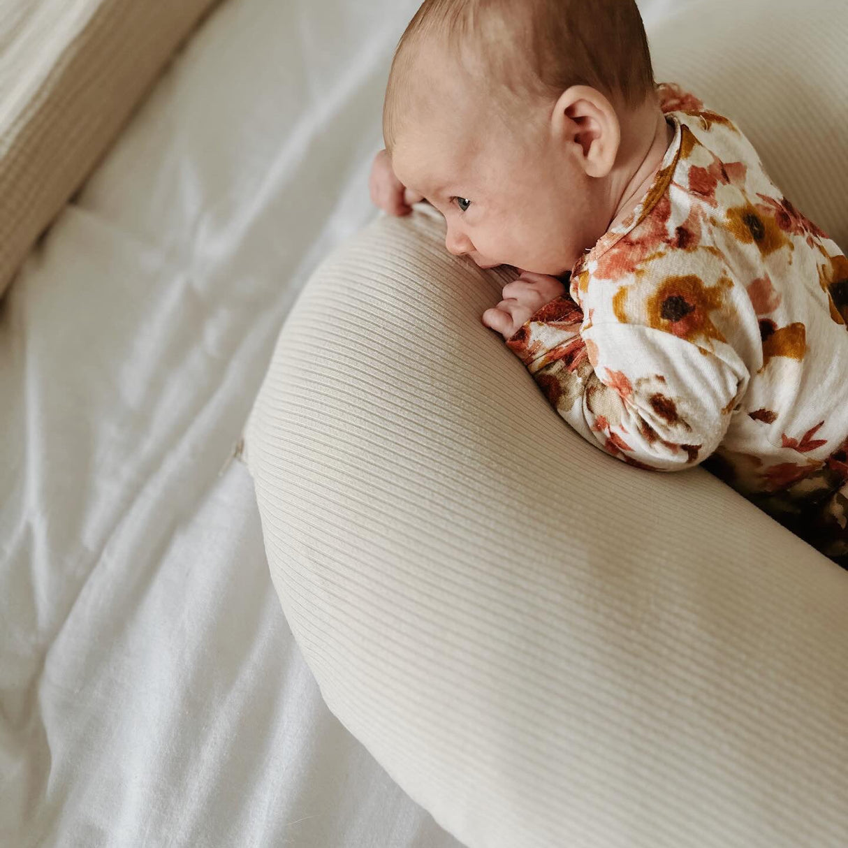 Oat Ribbed Nursing Pillow Cover