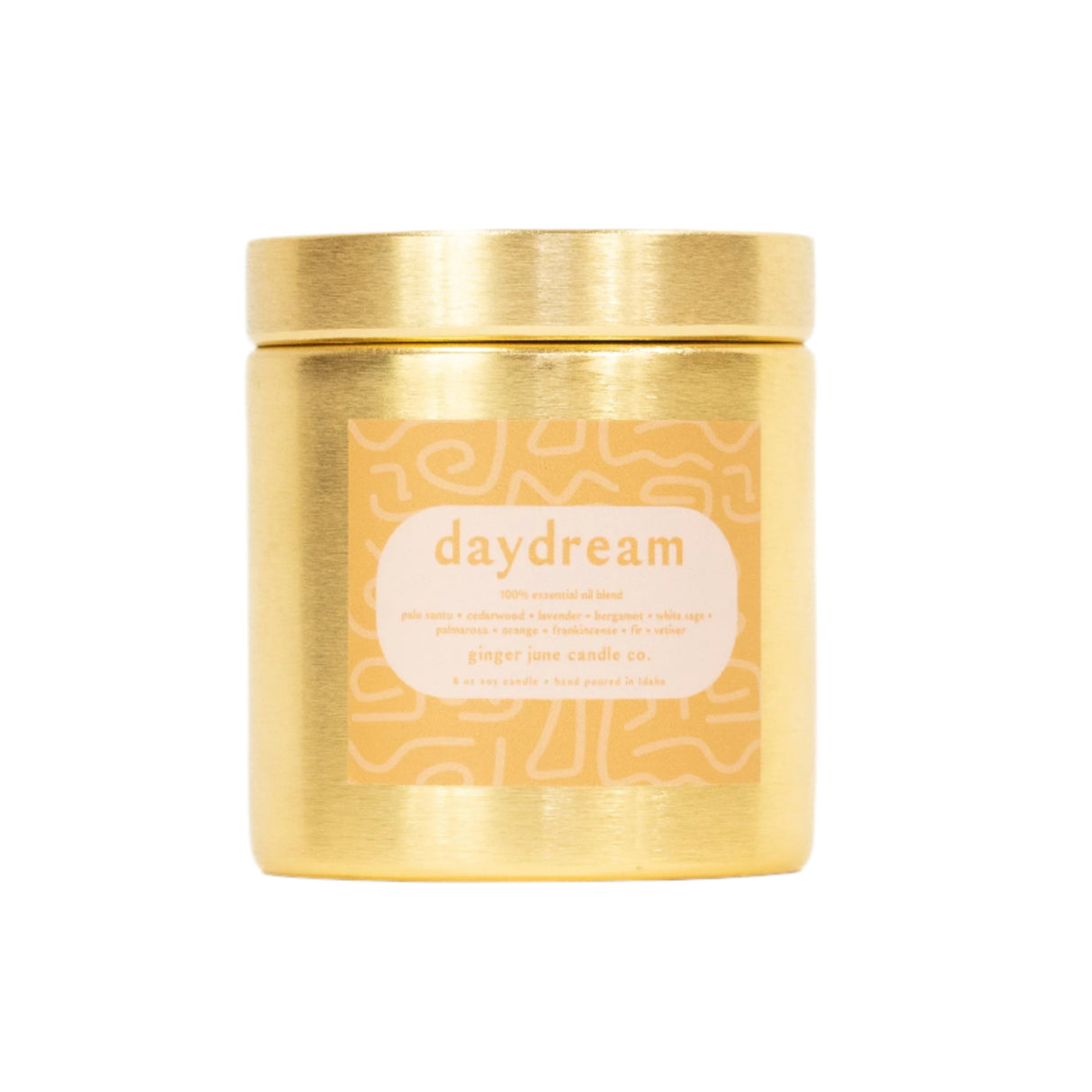 Daydream • Gold metal tin • 9 oz soy candle - HoneyBug
