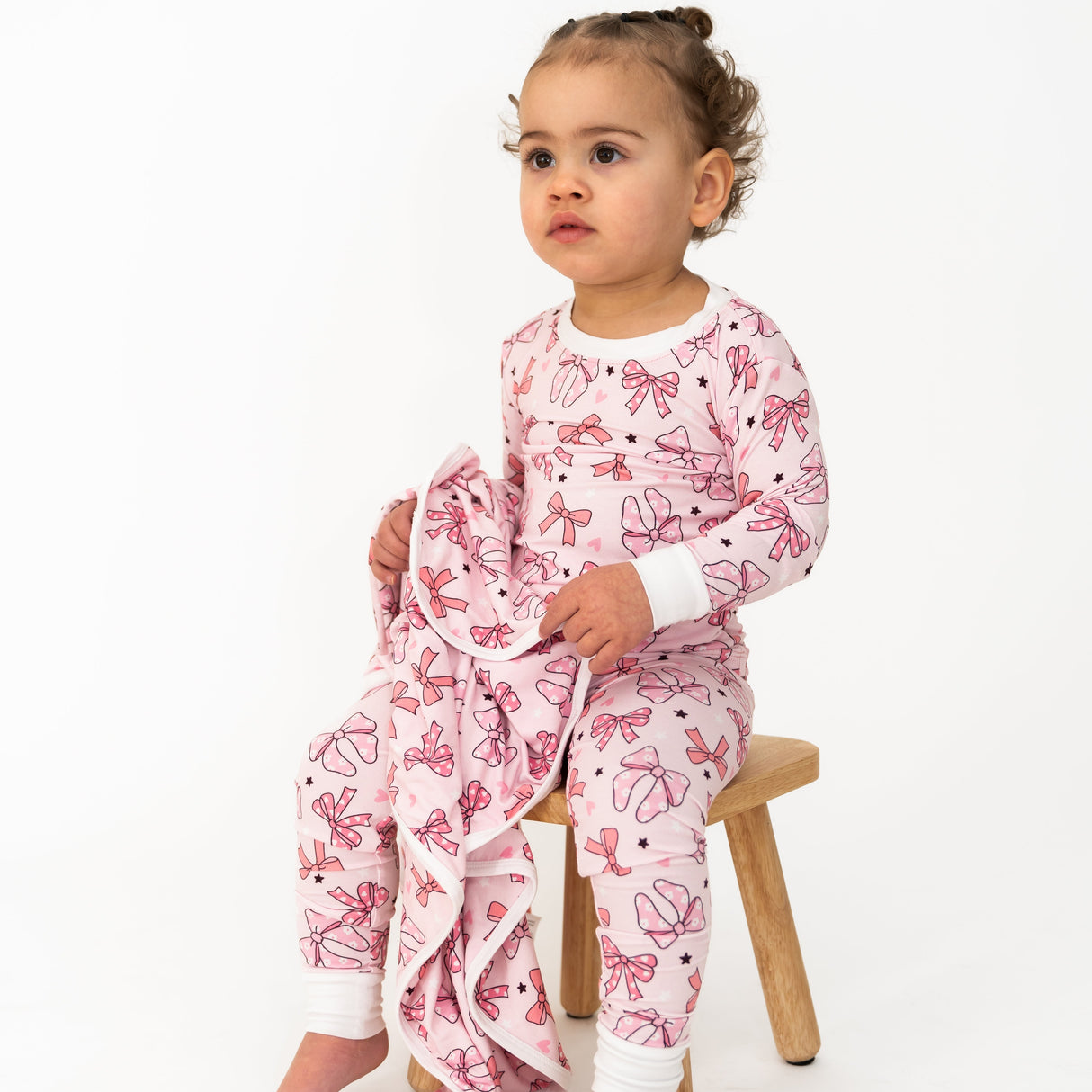 Two Piece Pink Bow Set