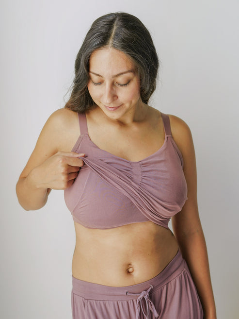 Sublime® Bamboo Hands-Free Pumping Lounge & Sleep Bra | Twilight - HoneyBug