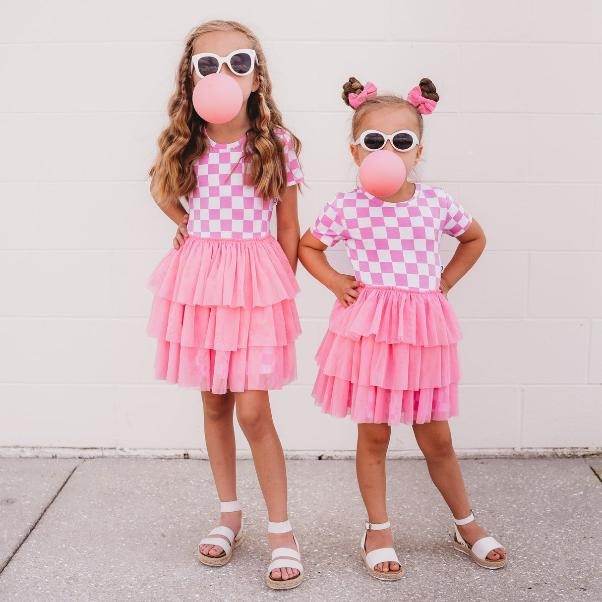 BUBBLEGUM CHECKERS DREAM TUTU DRESS - HoneyBug