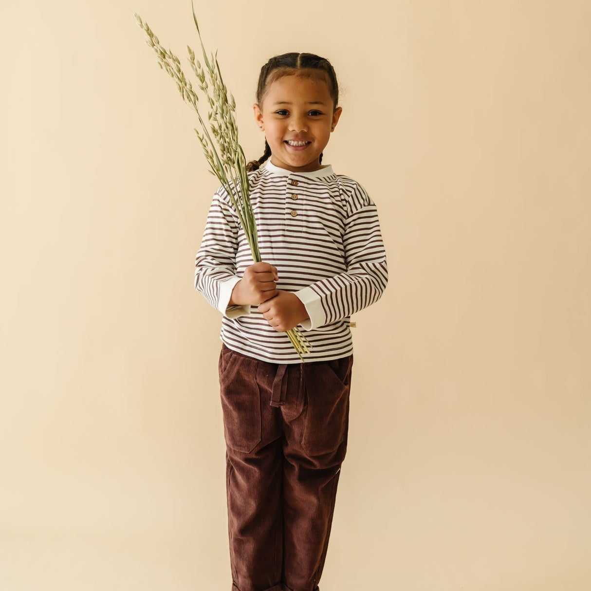 Organic Tee and Corduroy Pant Set - Plum - HoneyBug