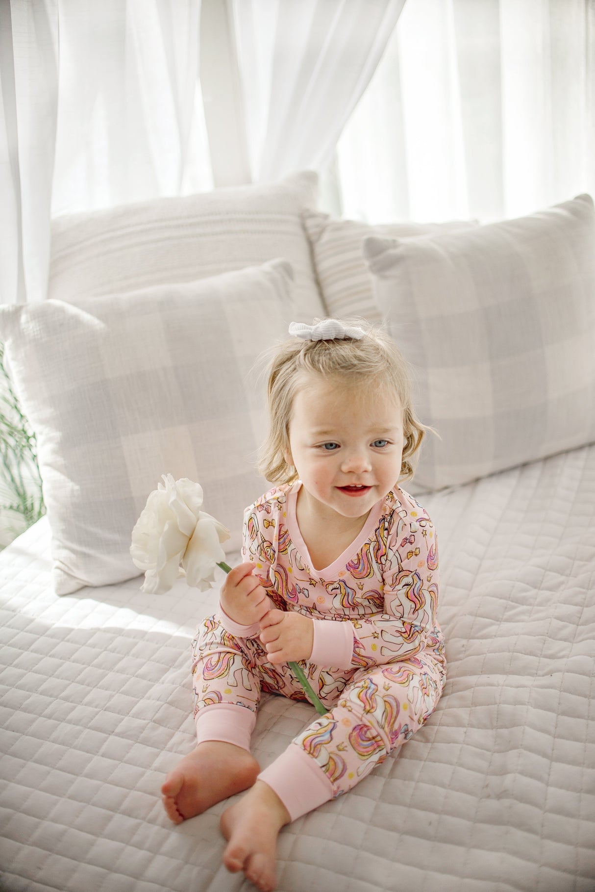 Pink Unicorn | Two-Piece Bamboo Pajama Set - HoneyBug