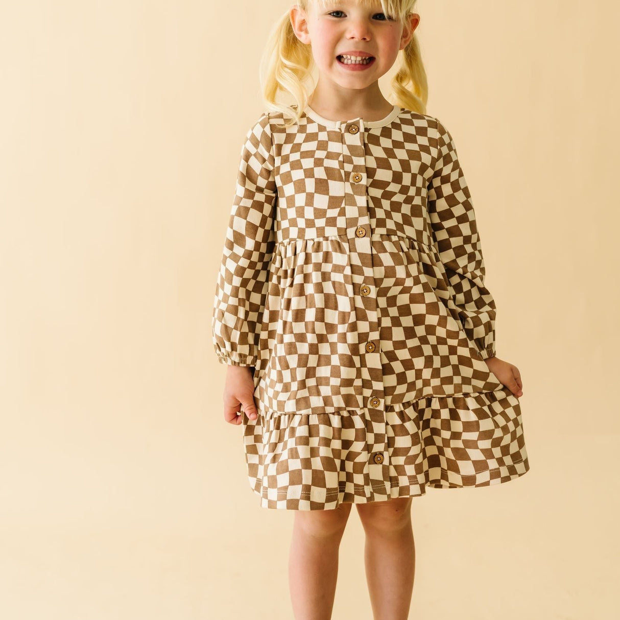 Organic Tiered Dress - Groovy - HoneyBug