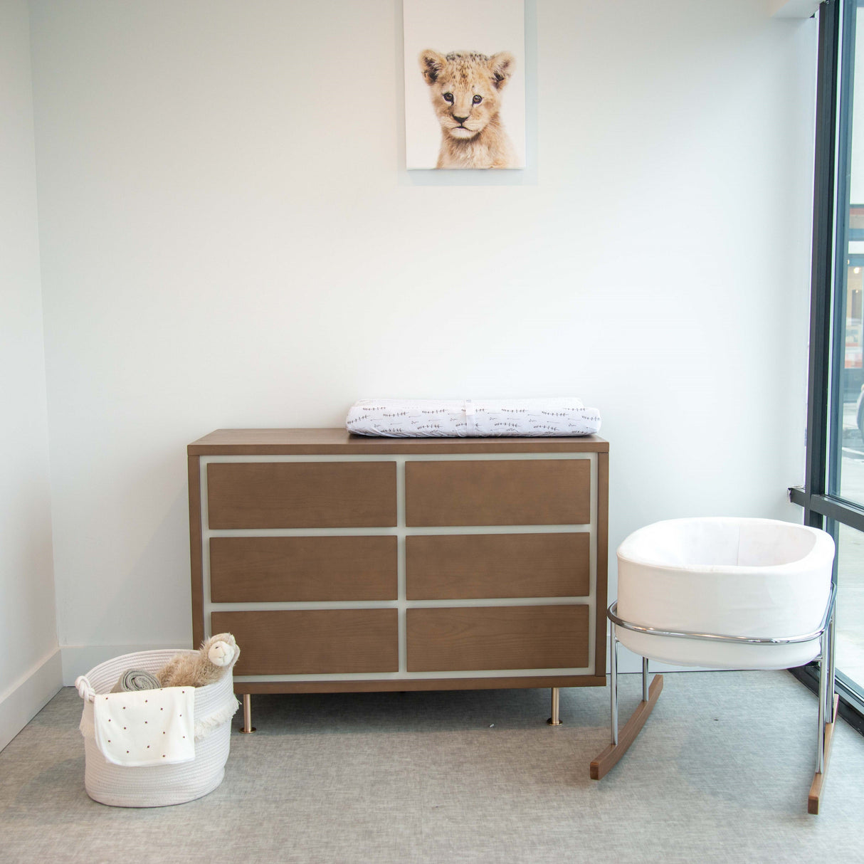 Bassinet Sheet Set - Forest Grey Leaf - HoneyBug