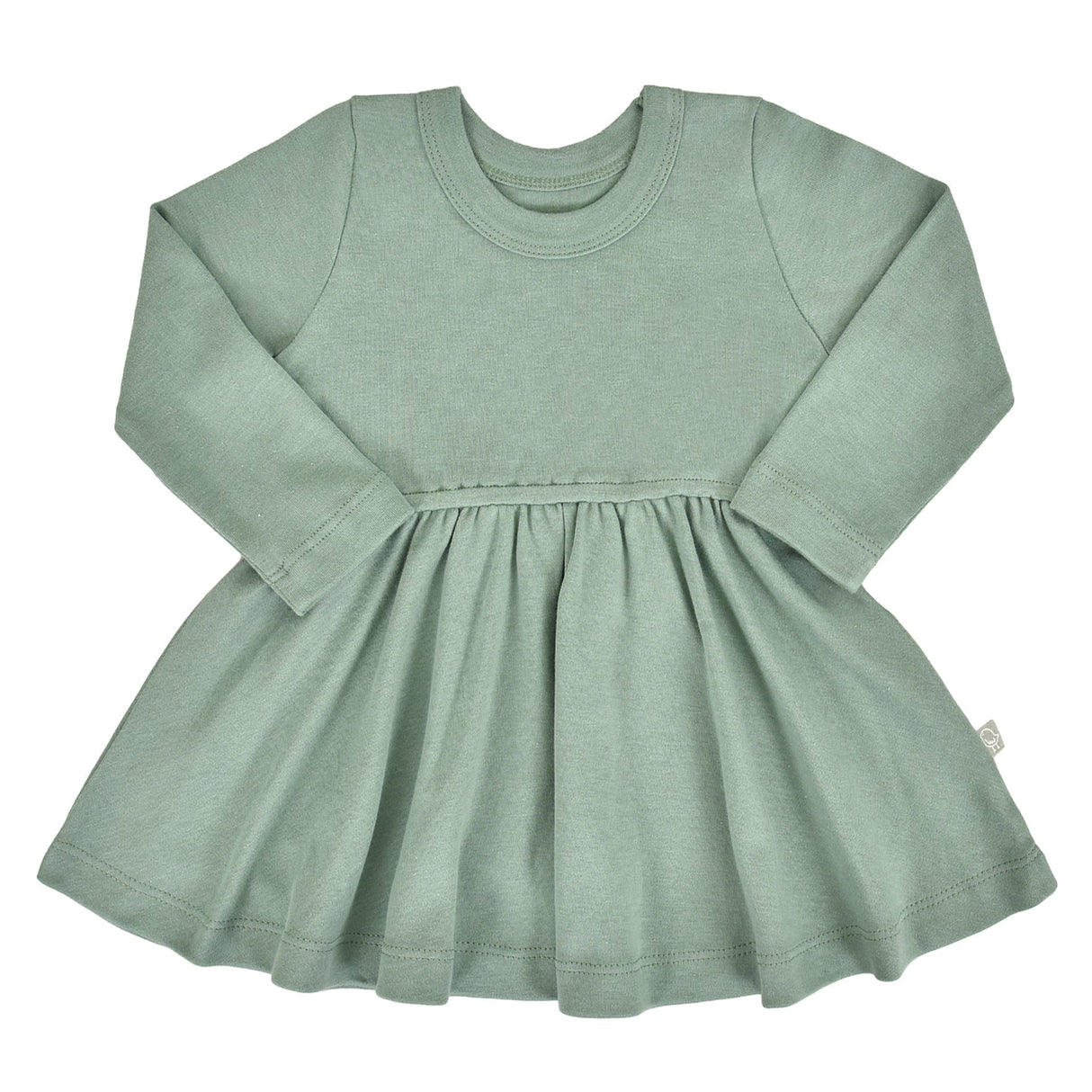 long sleeve twirl dress | Basil Green - HoneyBug