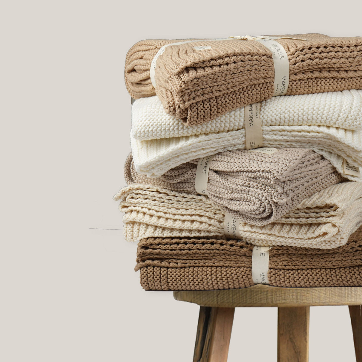 Organic Knit Throw Blanket - Vanilla