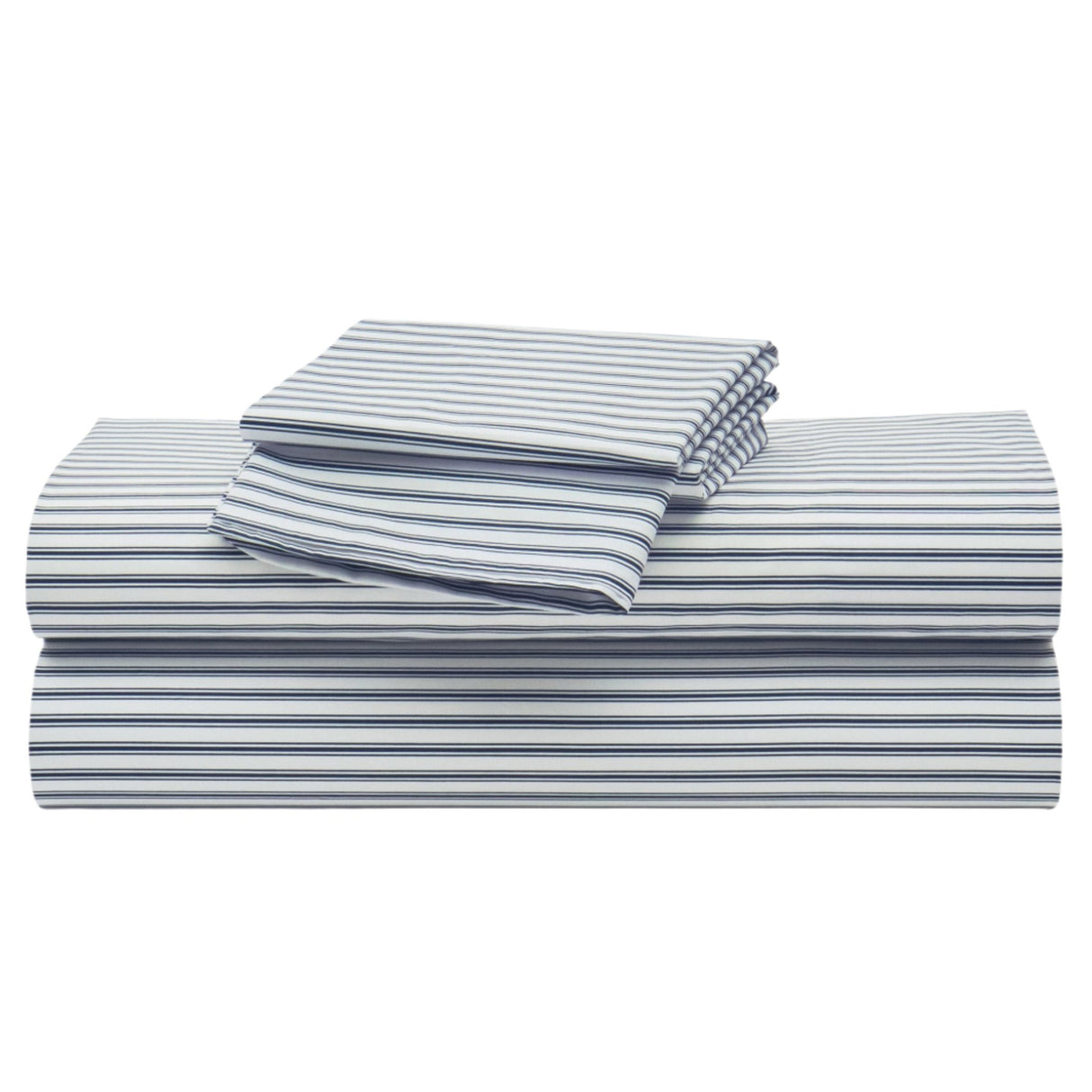 Luxe Premium Cotton Navy French Ticking Bed Sheets - HoneyBug