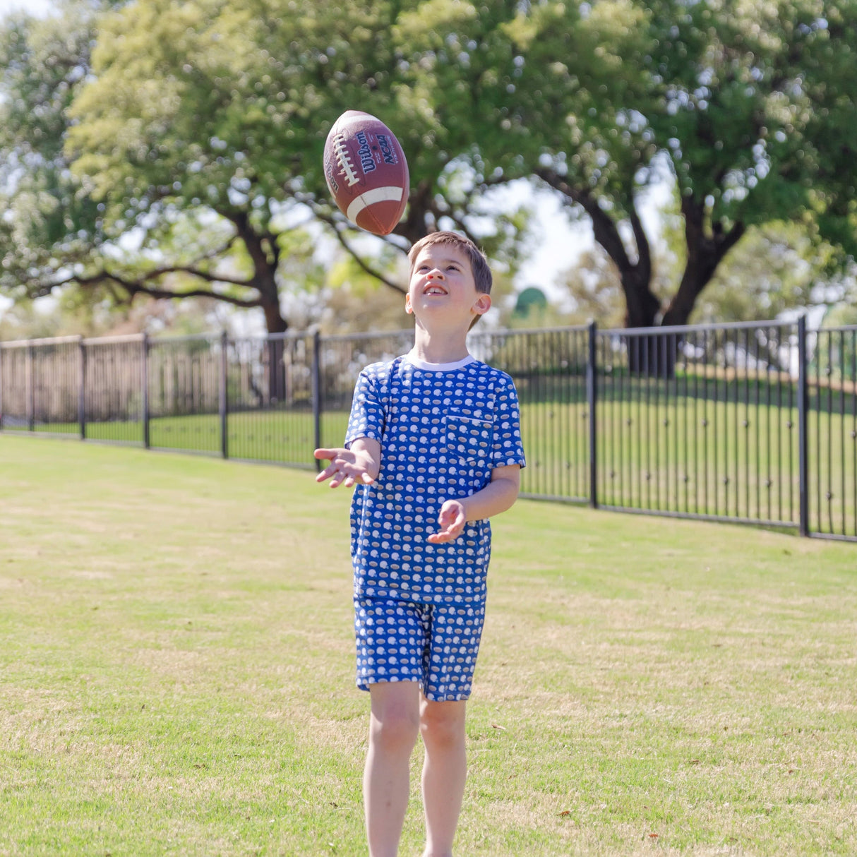 Charles Boys' Short Set - First Down Football - HoneyBug