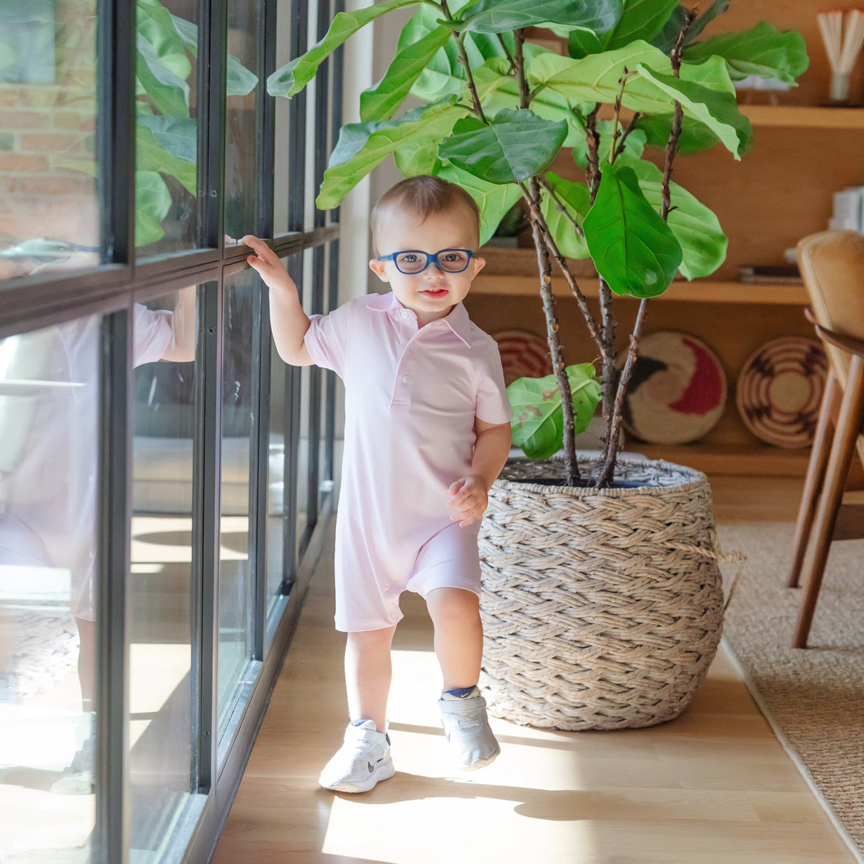 Austin Boys' Performance Shortall by LH Sport - Pink Stripes - HoneyBug