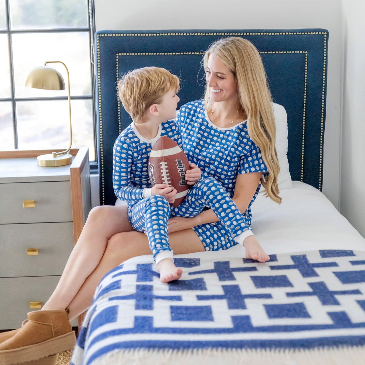 Jack Boys' Pajama Pant Set - First Down Football - HoneyBug