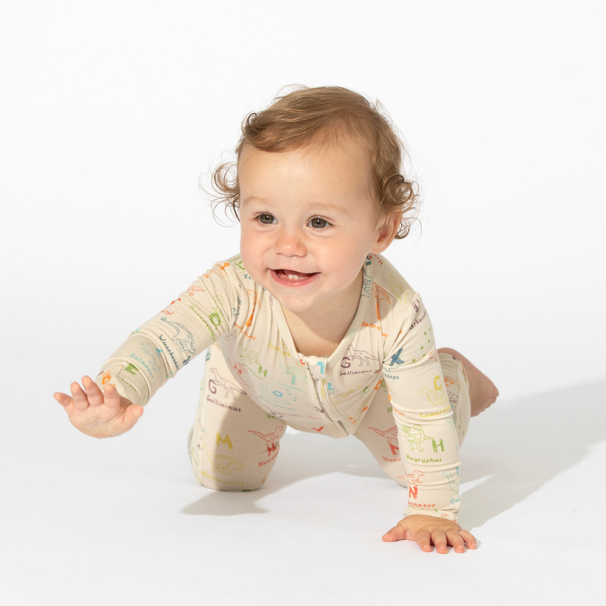 Dino ABC Bamboo Convertible Footie - HoneyBug