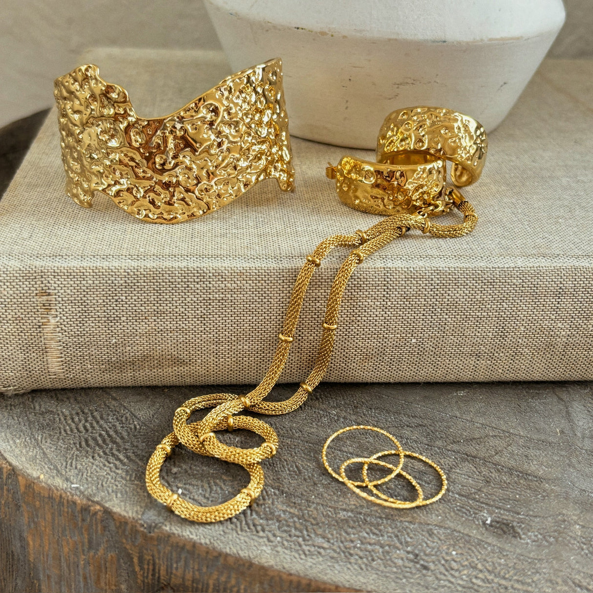 Tabitha Hammered Cuff Bracelet - HoneyBug