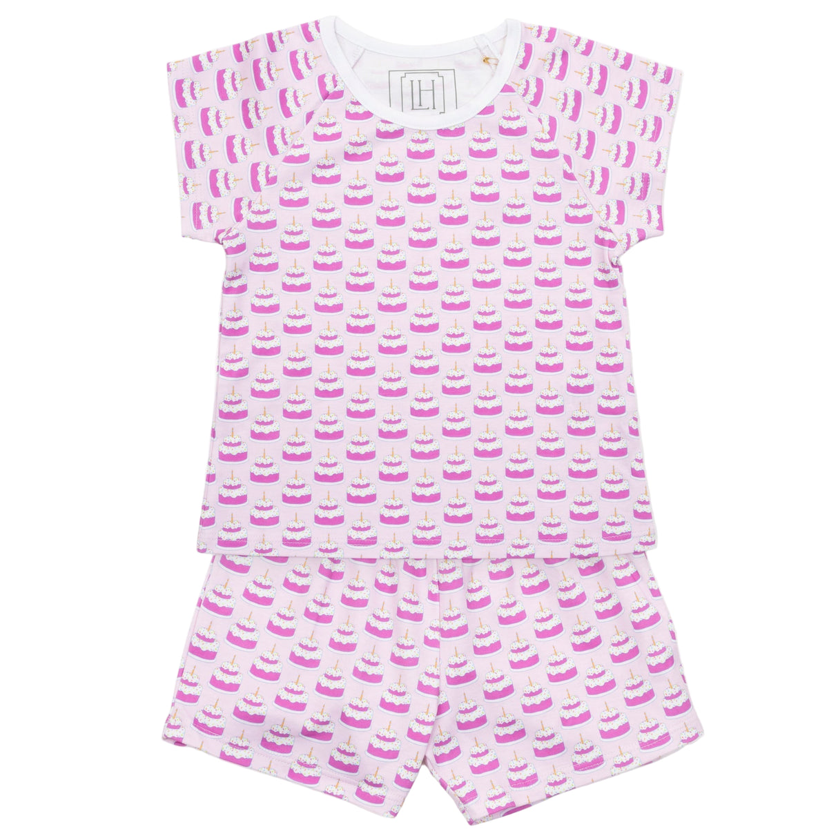 Emery Girls' Short Set - Birthday Cake Pink - HoneyBug