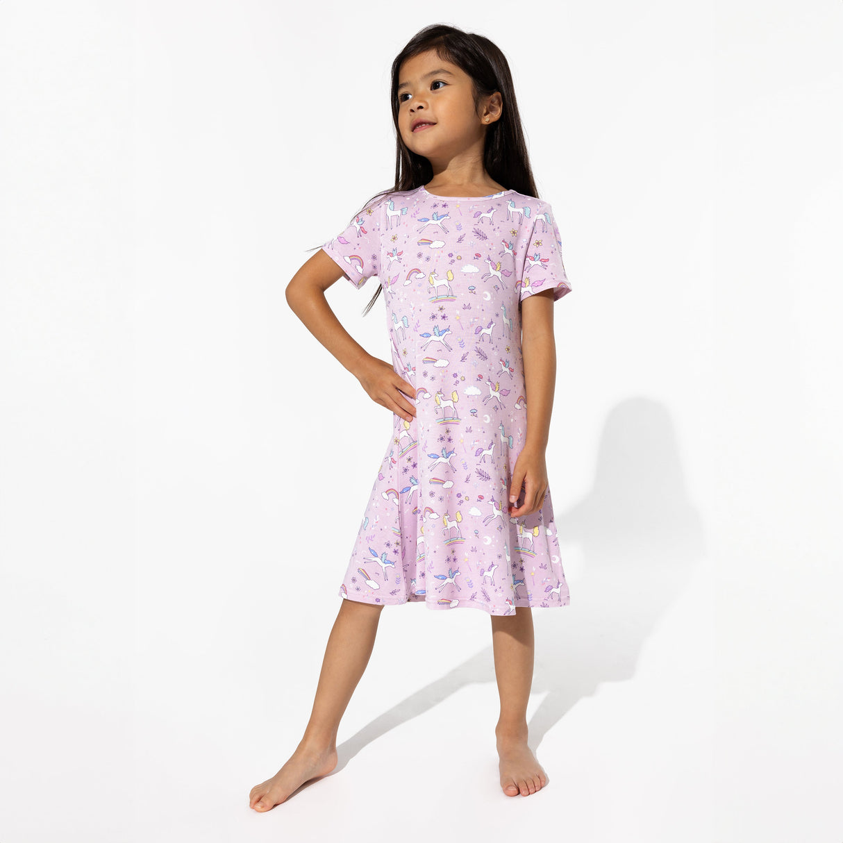 Enchanted Unicorn Bamboo Girls' Short Sleeve Dress - HoneyBug