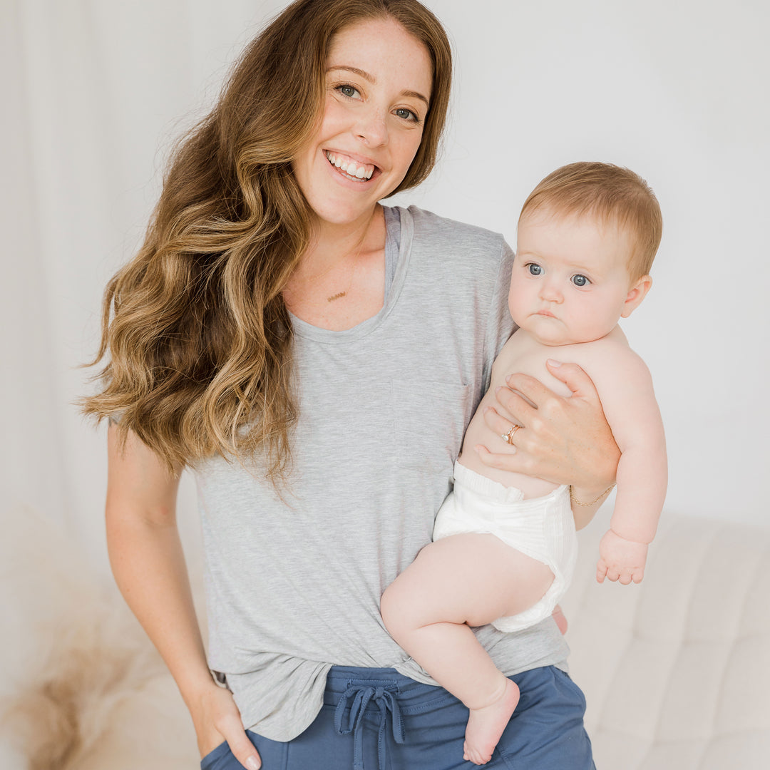 Everyday Nursing & Maternity T-shirt | Grey Heather - HoneyBug