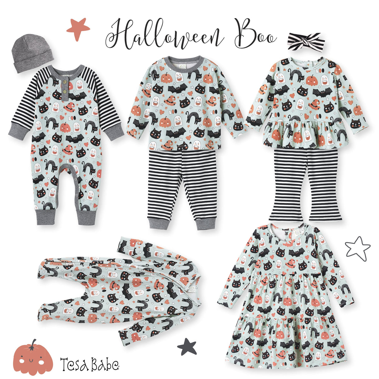 Halloween Pumpkin Pals - Henley Bamboo Romper - HoneyBug