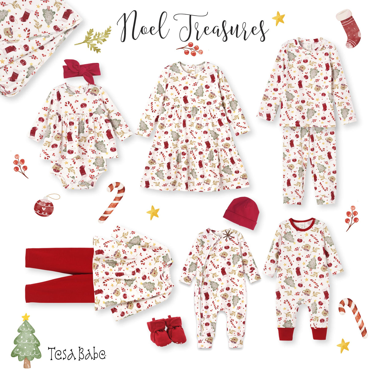 Kids’ Christmas Pajama Set – Soft Bamboo Holiday Sleepwear - Noel - HoneyBug