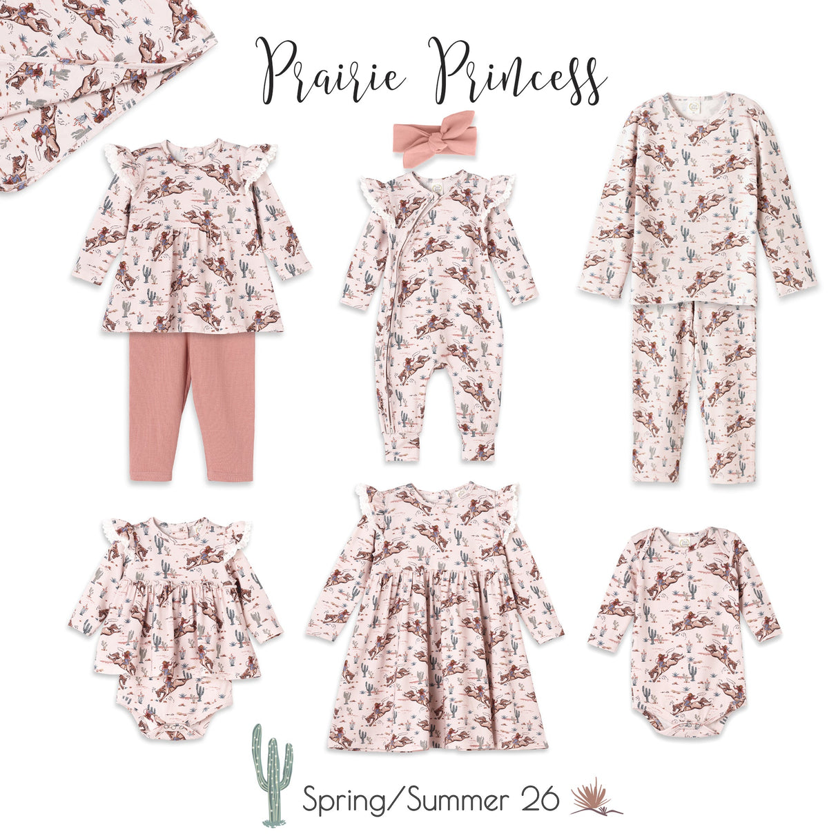 Prairie Princess Baby Girl Western Bamboo Skirted Bodysuit - HoneyBug