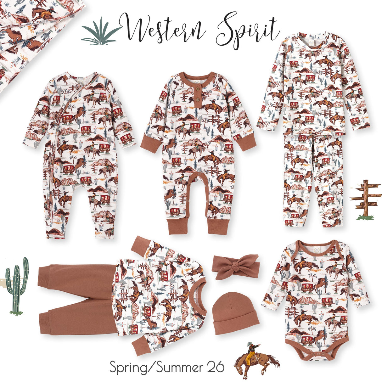 Cowboy Baby Bodysuit – Bamboo Western Spirit One-Piece - HoneyBug