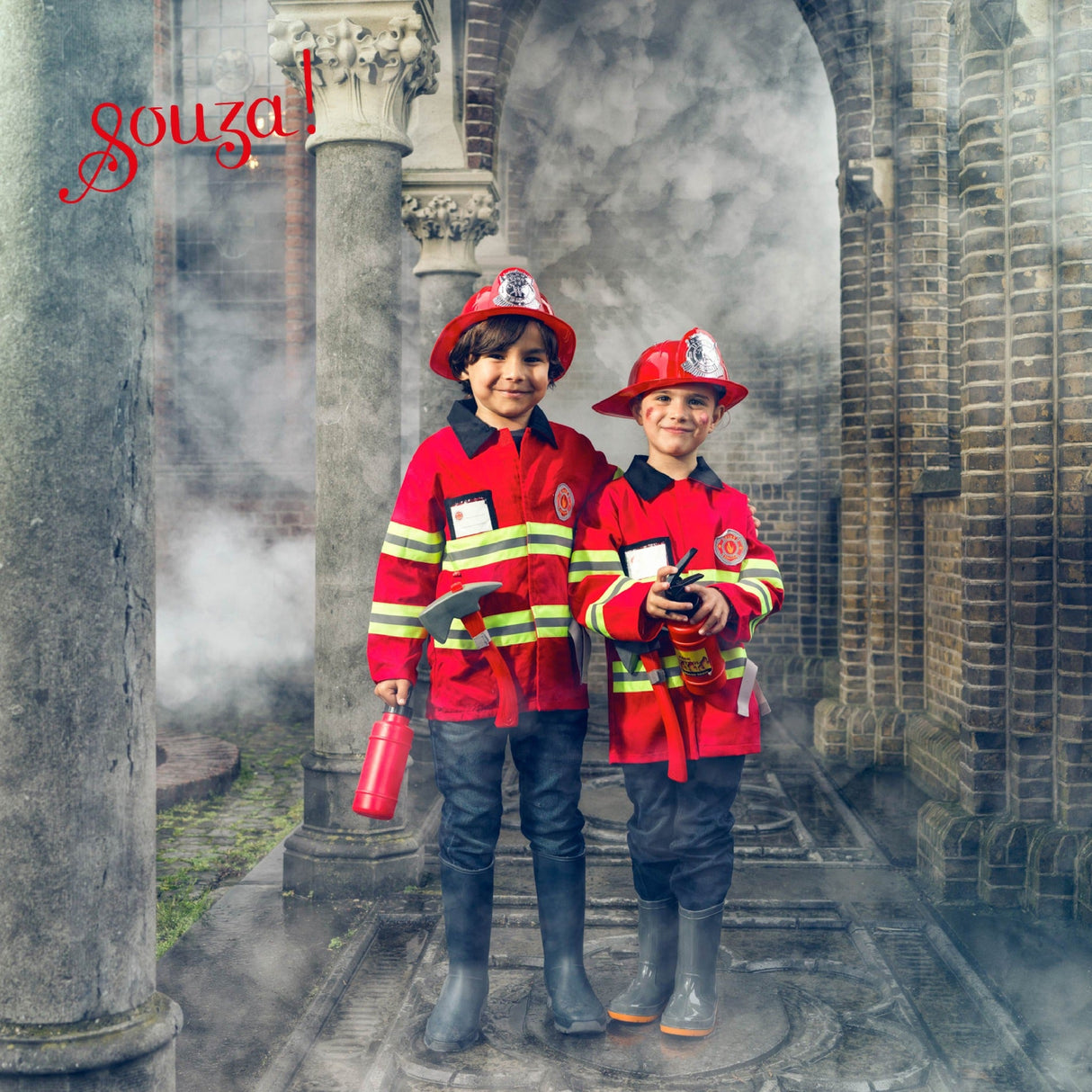 Fireman Costume Set for Children – Includes Accessories for Role-Play & Entertainment-sz 4-7 yrs