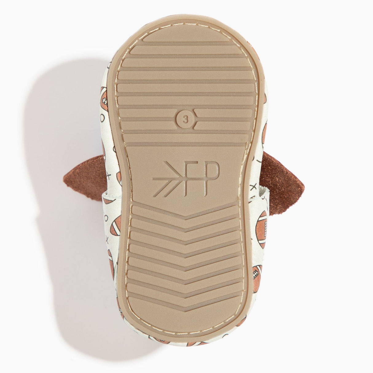 First Down Knotted Bow Baby Shoe - HoneyBug