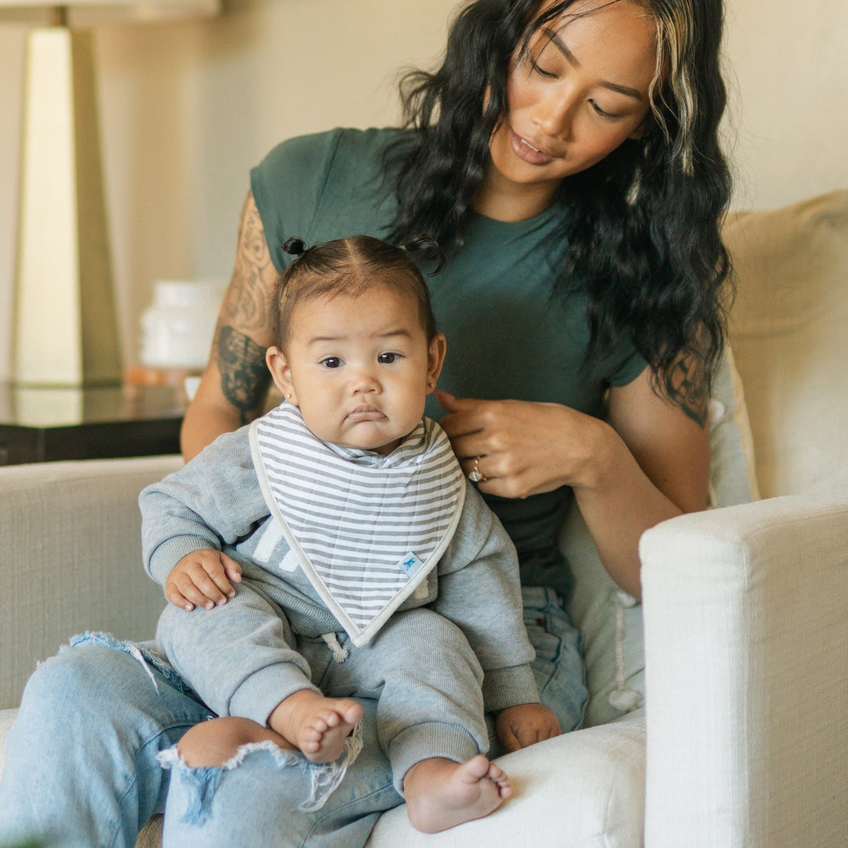 Cotton Muslin + Fleece Bandana Bib 4 Pack - Planetary - HoneyBug