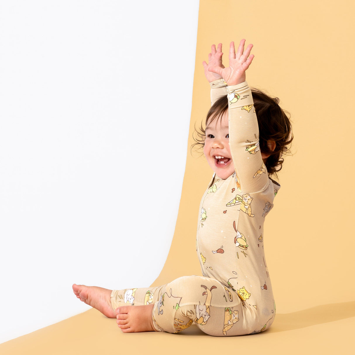 Foodie Cats Bamboo Convertible Footie - HoneyBug