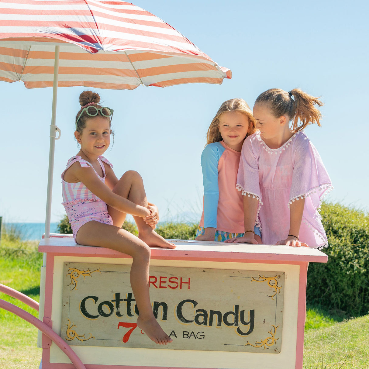 Pink Sea Shoulder Tie Swimsuit - HoneyBug