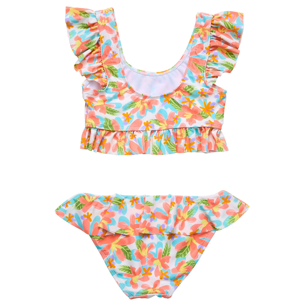 Hawaiian Luau Sustainable Frilled Crop Bikini - HoneyBug