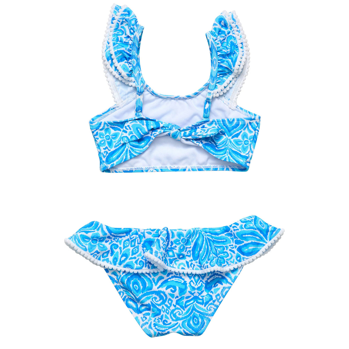 Santorini Blue Frill Crop Bikini - HoneyBug